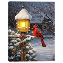 CANVAS 12″x16″ LIGHT UP CARDINAL 1PC LED+20 LED FIBERS+6/18TIMER