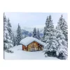 CANVAS 16″x12″ LIGHT UP CHALET 30PCS LED FIBERS+6/18TIMER