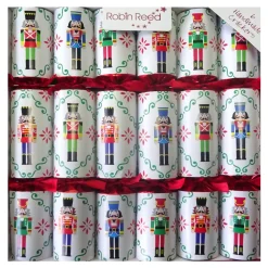 CHRISTMAS CRACKER PREMIUM 6PCX 12″ NUTCRACKER ON PRINT W/ PICCADILLY GIFT INSIDE