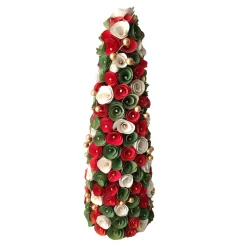 CONE TREE 19″ RED /WHITE /GREEN FLOWERS