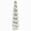 CONE TREE 20″ WHITE BERRIES SPIRAL W/ GOLD GLITTER