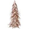 CONE TREE METALLIC ROSE GOLD LEAVES 26″ W/ GLITTER