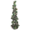 CONE TREE NATURAL/ GRAY FROSTED 21.5 W/ PINE, CONES & STARS