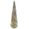CONE TREE NATURAL ROPE 15.5″ SNOW FROSTING