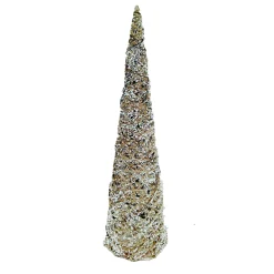 CONE TREE NATURAL ROPE 19.5″ SNOW FROSTING