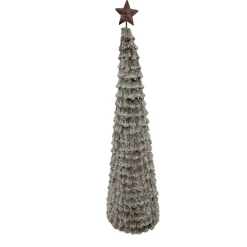 CONE TREE PINECONE FROSTED 22.5″ W/ STAR