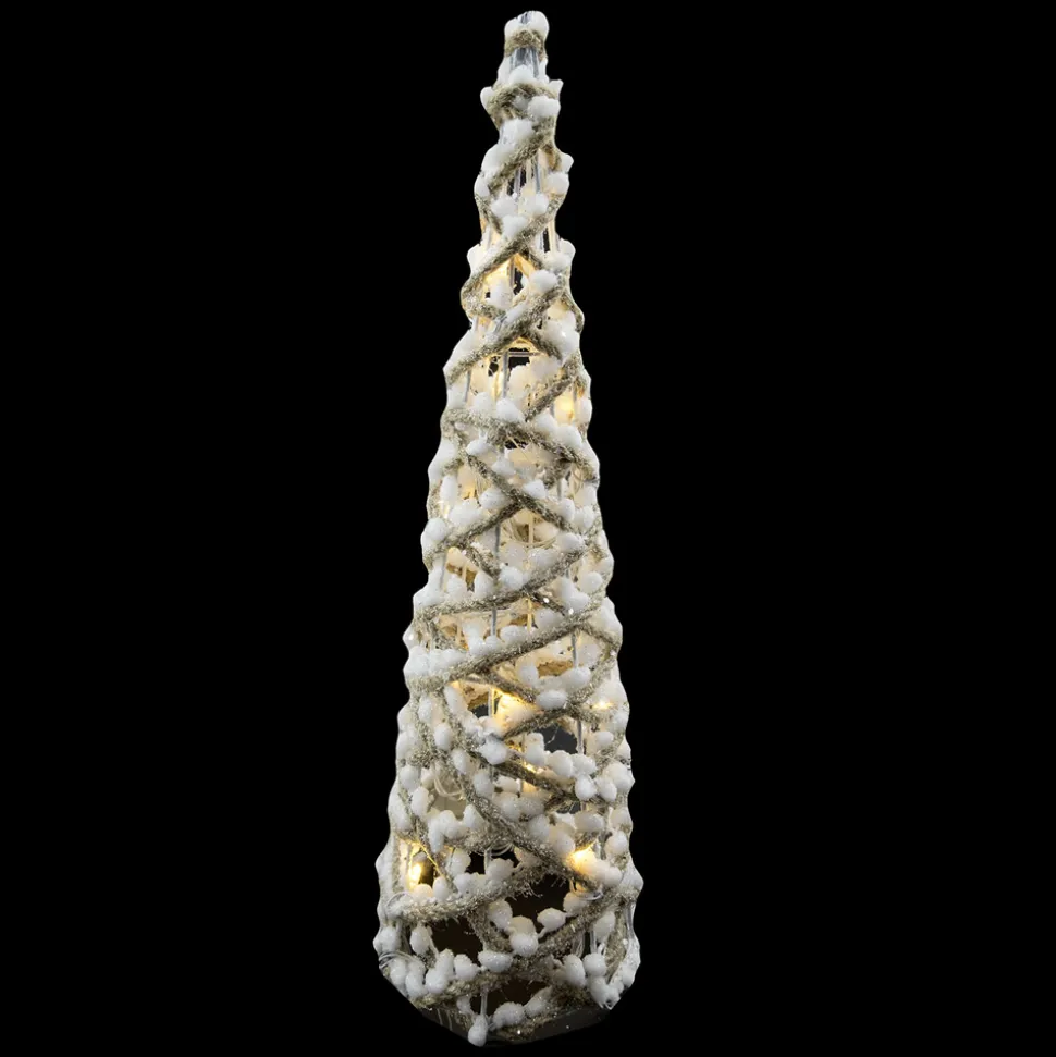 CONE TREE ROPE 15.75″ LED W ZIGZAG ROPE B/O