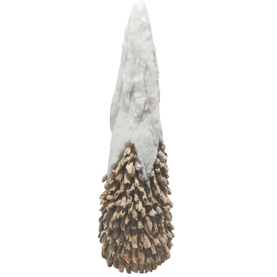 CONE TREE SNOW/ RATTAN 22″ NATURAL/BIRCH LOOK