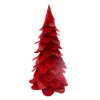 CONE TREE VELVET RED LEAVES 19″ W/ GLITTER