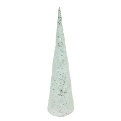 CONE TREE WHITE GLITTER 23.5″