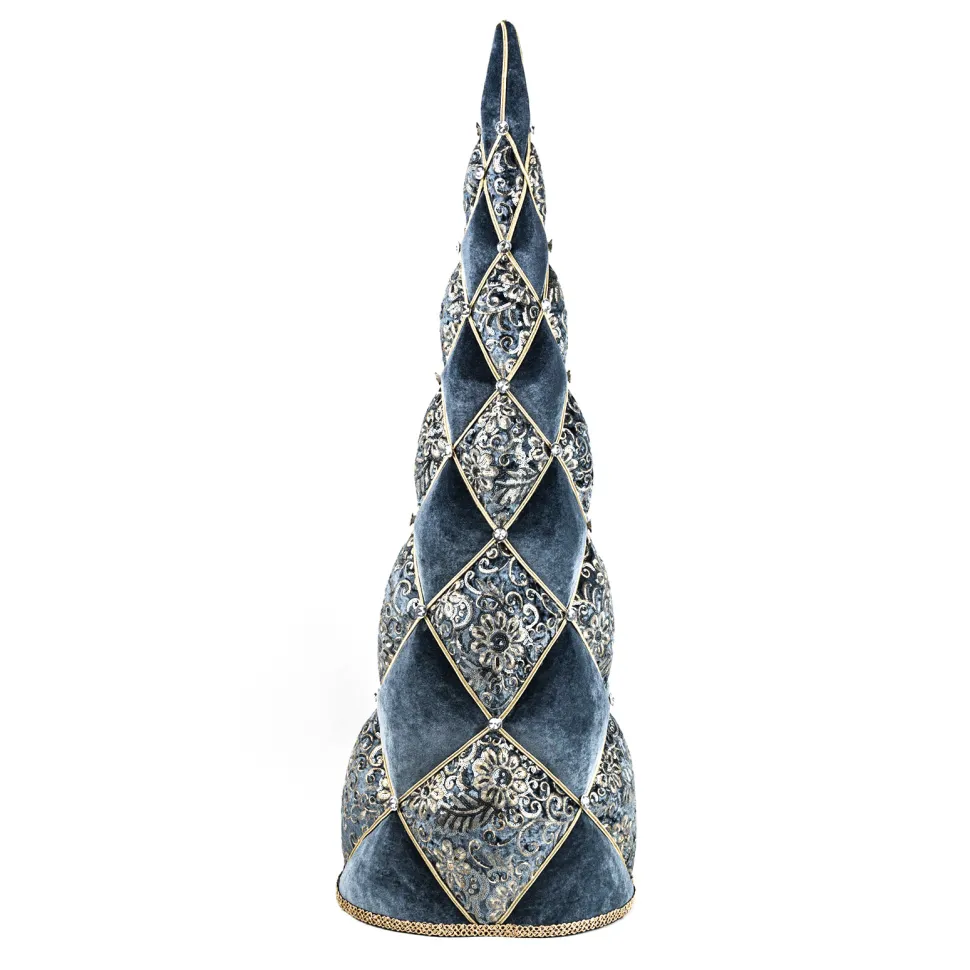 CONE WITH INTRICATE EMBROIDERY REGAL BLUE 38″