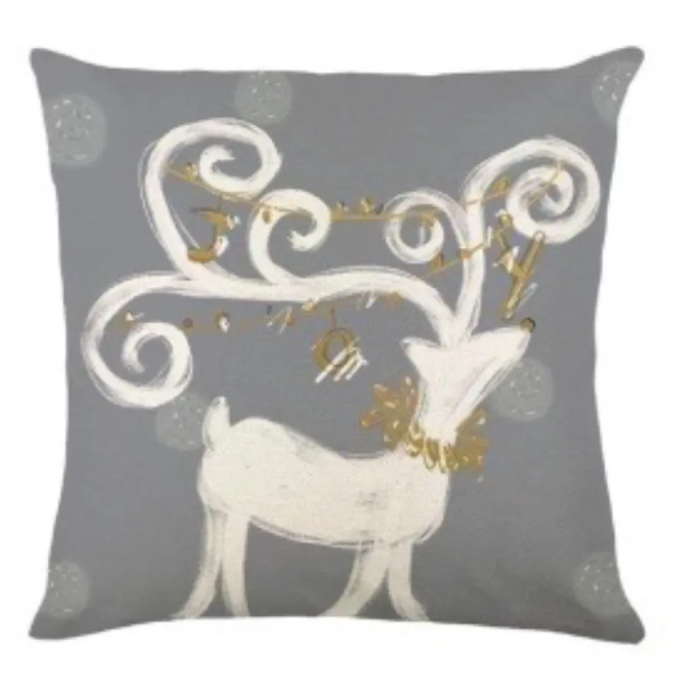 CUSHION DECORATIVE 16″ X 16″ – REINDEER GRAY/ IVORY