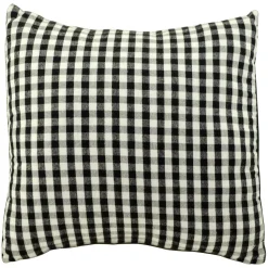 CUSHION DECORATIVE 14″ X 14″ WHITE/ BLACK CHECK