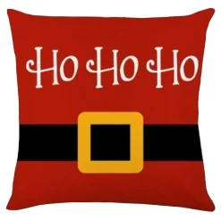 CUSHION DECORATIVE 16″x16″ “HO HO HO” RED