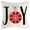CUSHION DECORATIVE 16″x16″ “JOY” IVORY/RED/BLACK