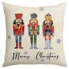 CUSHION DECORATIVE 16″x16″ “MERRY CHRISTMAS” IVORY/MULTI