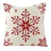 CUSHION DECORATIVE 16″x16″ SNOWFLAKE IVORY RED