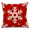 CUSHION DECORATIVE 16″x16″ SNOWFLAKE RED/WHITE