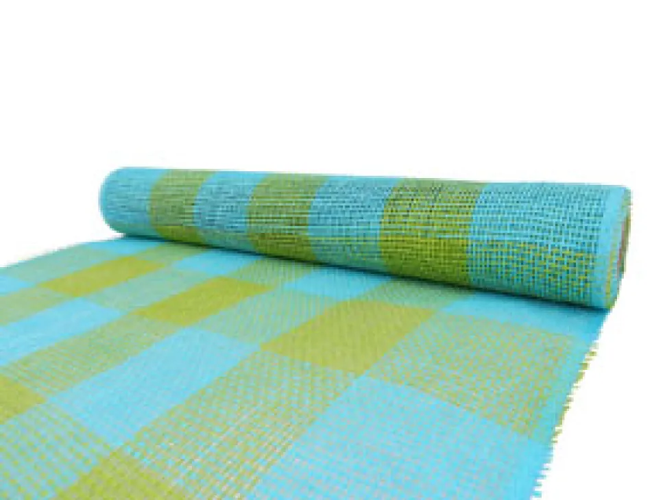 DECOR MESH 21″ X 5 YDS BLUE/ GREEN BURLAP LOOK