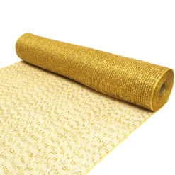 DECOR MESH 21″ X 10 YDS GOLD SPRINKLE TINSEL