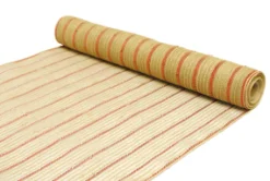 DECOR MESH 21″ X 10 YDS NATURAL W/JUTE & RED STRIPES
