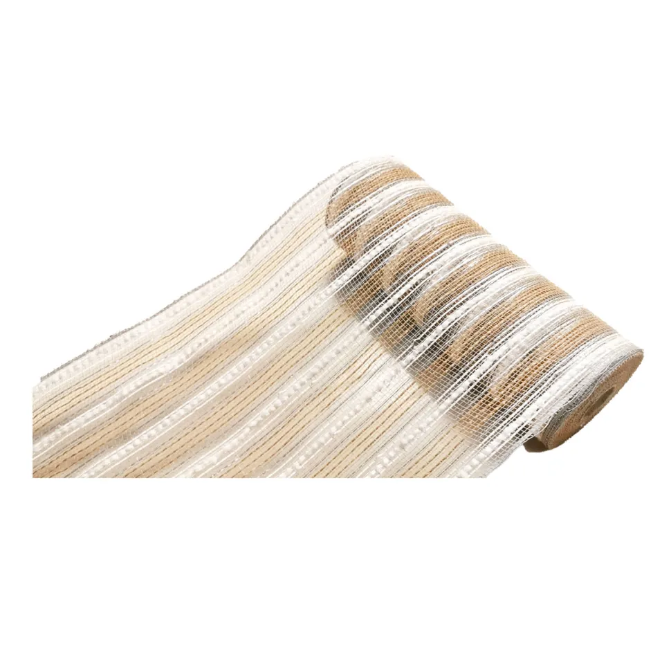 DECOR MESH 10.5″ X 10 YDS NATURAL/ WHITE/ SILVER