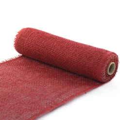 DECOR MESH 12″ X 5 YDS RED CRANBERRY BURLAP LOOK
