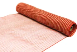 DECOR MESH 21″ X 10 YDS RED W/NATURAL JUTE