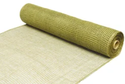 DECOR MESH 21″ X10 YDS GREEN OLIVE BURLAP LOOK