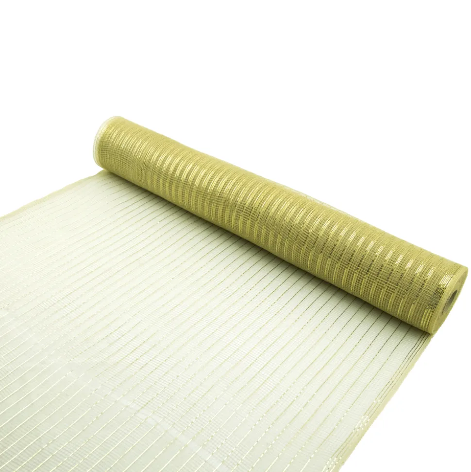 DECOR MESH 21″x10 YDS CHAMPAGNE SPARKLE