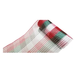 DECOR MESH 10.5″x10 YDS LN RED/ EMERALD/ WHITE