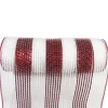 DECOR MESH 10”X10 YDS LN RED WHITE WITH RED WHITE METALLIC
