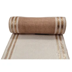 DECOR MESH 10x10 YDS LN ROSE W/ ROSE GOLD & WHITE METALLIC