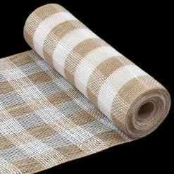 DECOR MESH 10.5″x5 YDS NAT NATURAL /WHITE CHECK