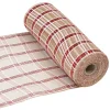 DECOR MESH 10.5″x10 YDS NAT NATURAL/RED & WHITE CHECK