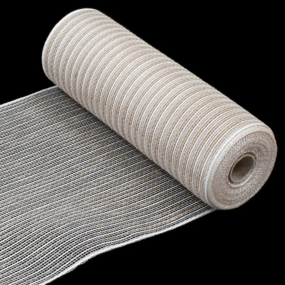 DECOR MESH 10.5″x10 YDS NAT WHITE/NATURAL LINEN LOOK