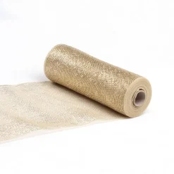 DECOR MESH 10.5″x10 YDS SF CHAMPAGNE FULL SPARKLE