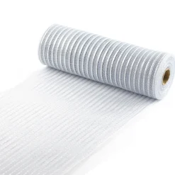 DECOR MESH 10.5″x10 YDS SM SILVER/MATT SILVER LINES