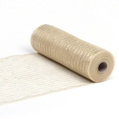 DECOR MESH 10.5″x10 YDS SP CHAMPAGNE SPARKLE