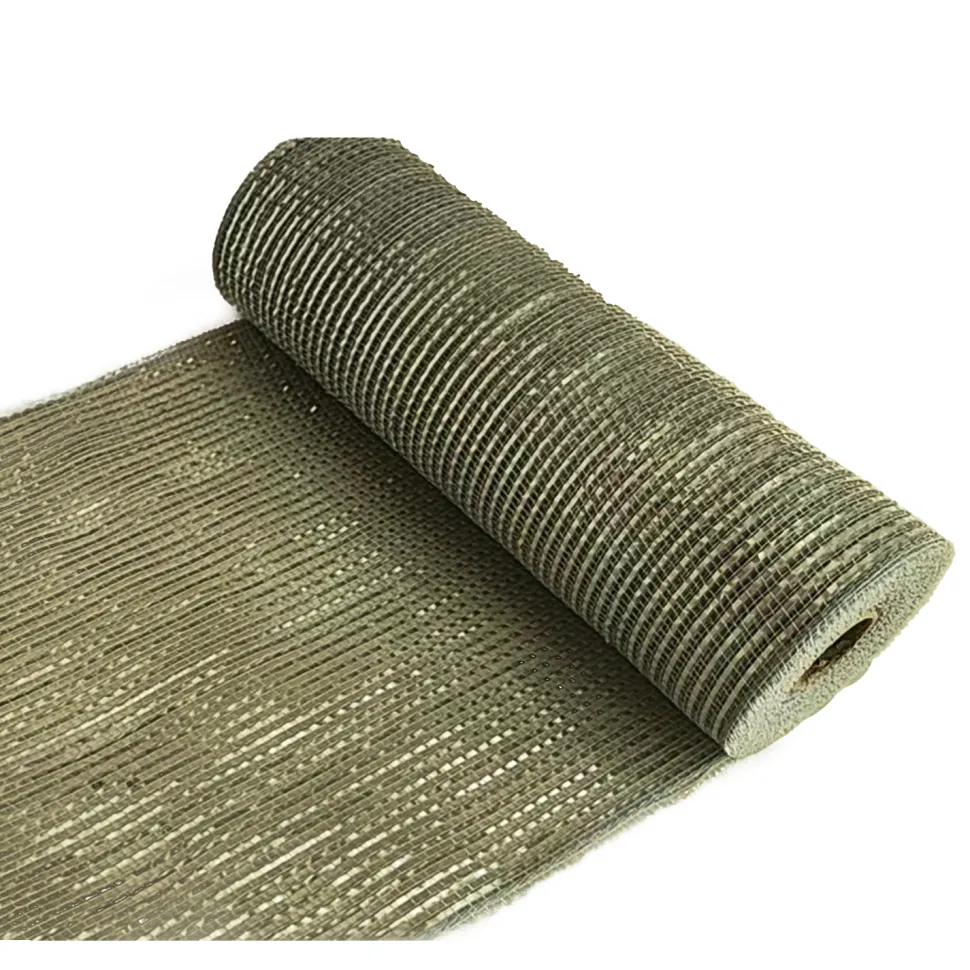 DECOR MESH 10x10 YDS SP SAGE GREEN W/ GREEN METALLIC