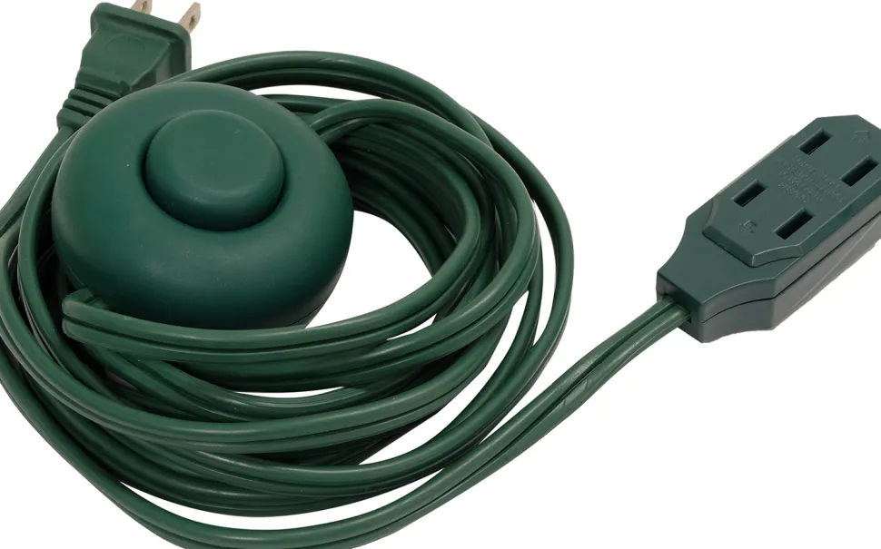 EXT CORD I/D 16/2 12′ FOOT SWITCH GREEN 12PCS