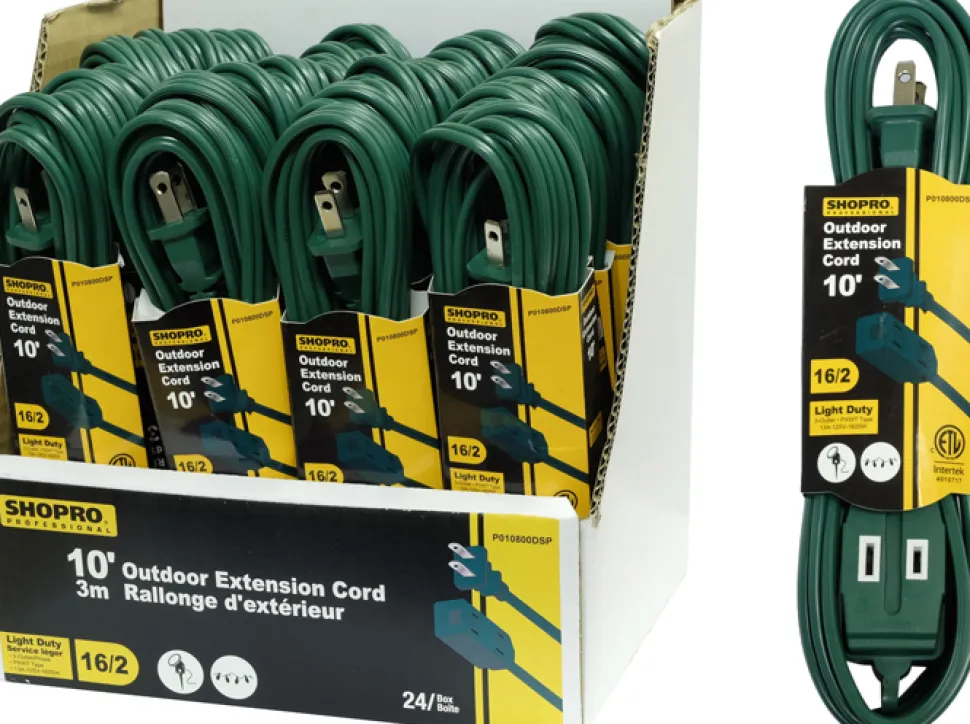 EXT. CORD O/D 16/2 3M 3-OUTLET GREEN WIRE