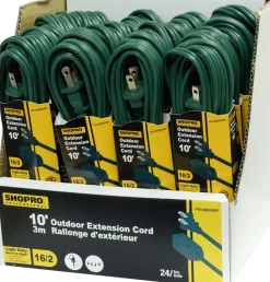 EXT. CORD O/D 16/2 3M 3-OUTLET GREEN WIRE