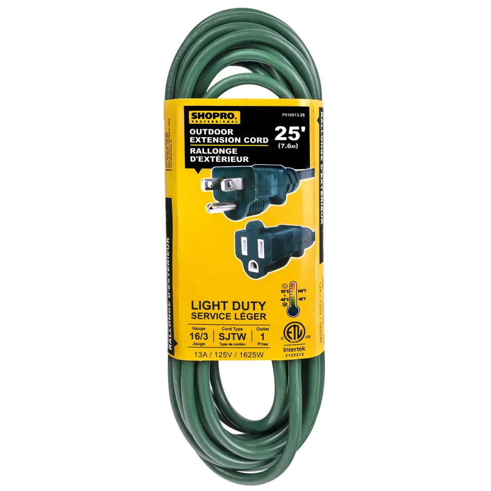 EXT. CORD O/D 16/3 1-OUTLET 25′ GREEN