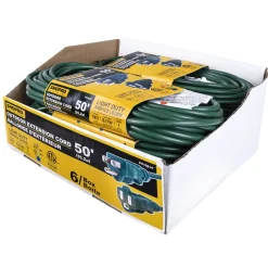 EXT. CORD O/D 16/3 1-OUTLET 50′ GREEN