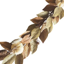 FALL GARLAND 72″ HEMP PUMPKIN/PINECONE W/ MAGNOLIA LEAF NATURAL