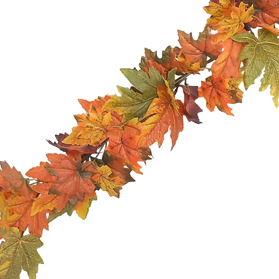 FALL GARLAND 72″ MAPLE LEAF ORANGE/MULTI