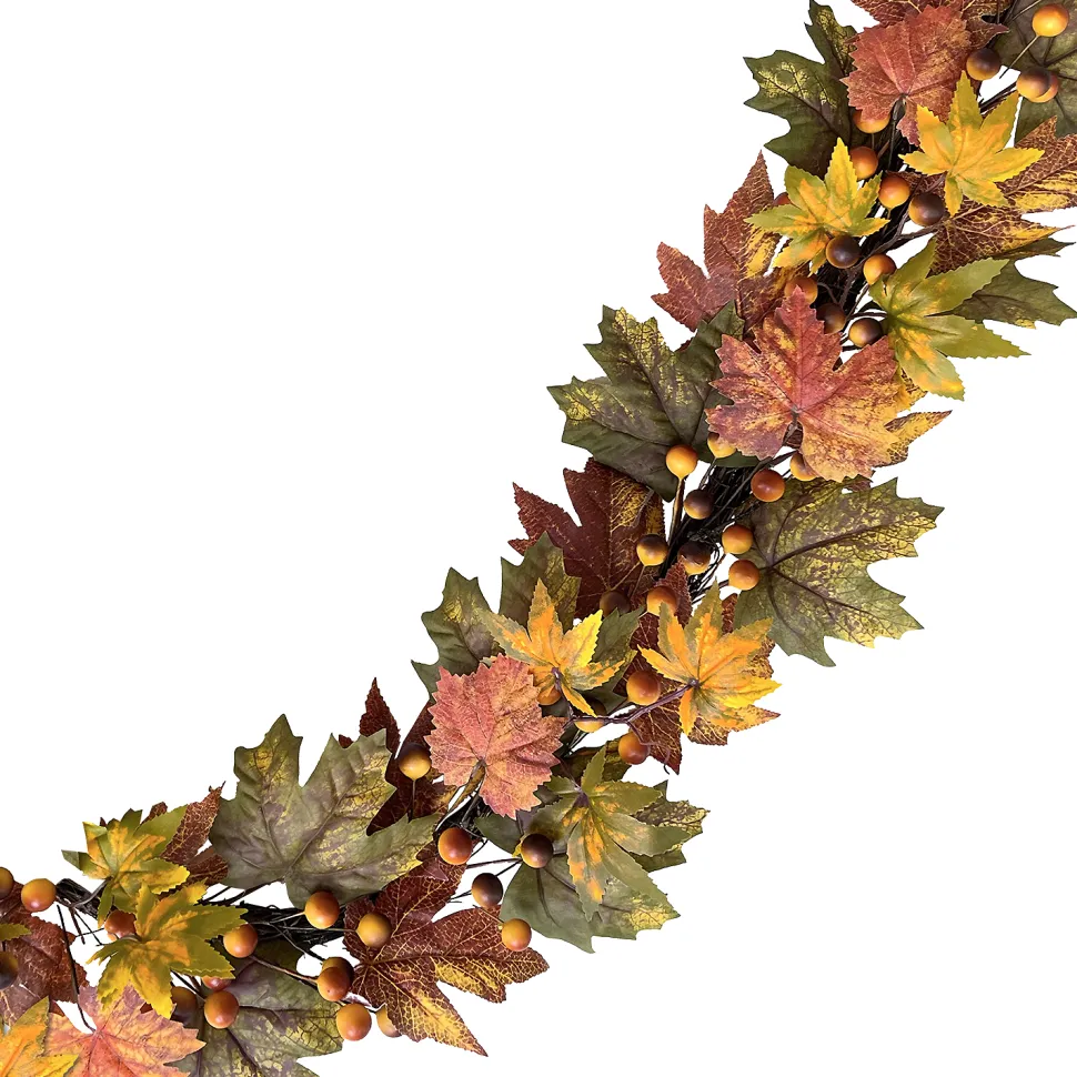 FALL GARLAND 72″ MAPLE LEAF/BERRY ORANGE/MULTI