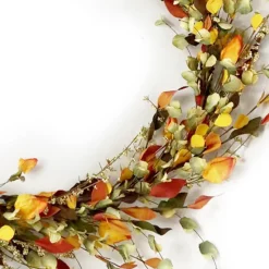 FALL GARLAND MIXED LEAF W/ MINI CLUSTER BERRIES71″ ORANGE/MULTI