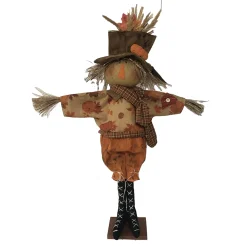 FALL SCARECROW HUSK BOY STANDING ON BASE 33.5″ ORANGE/MULTI